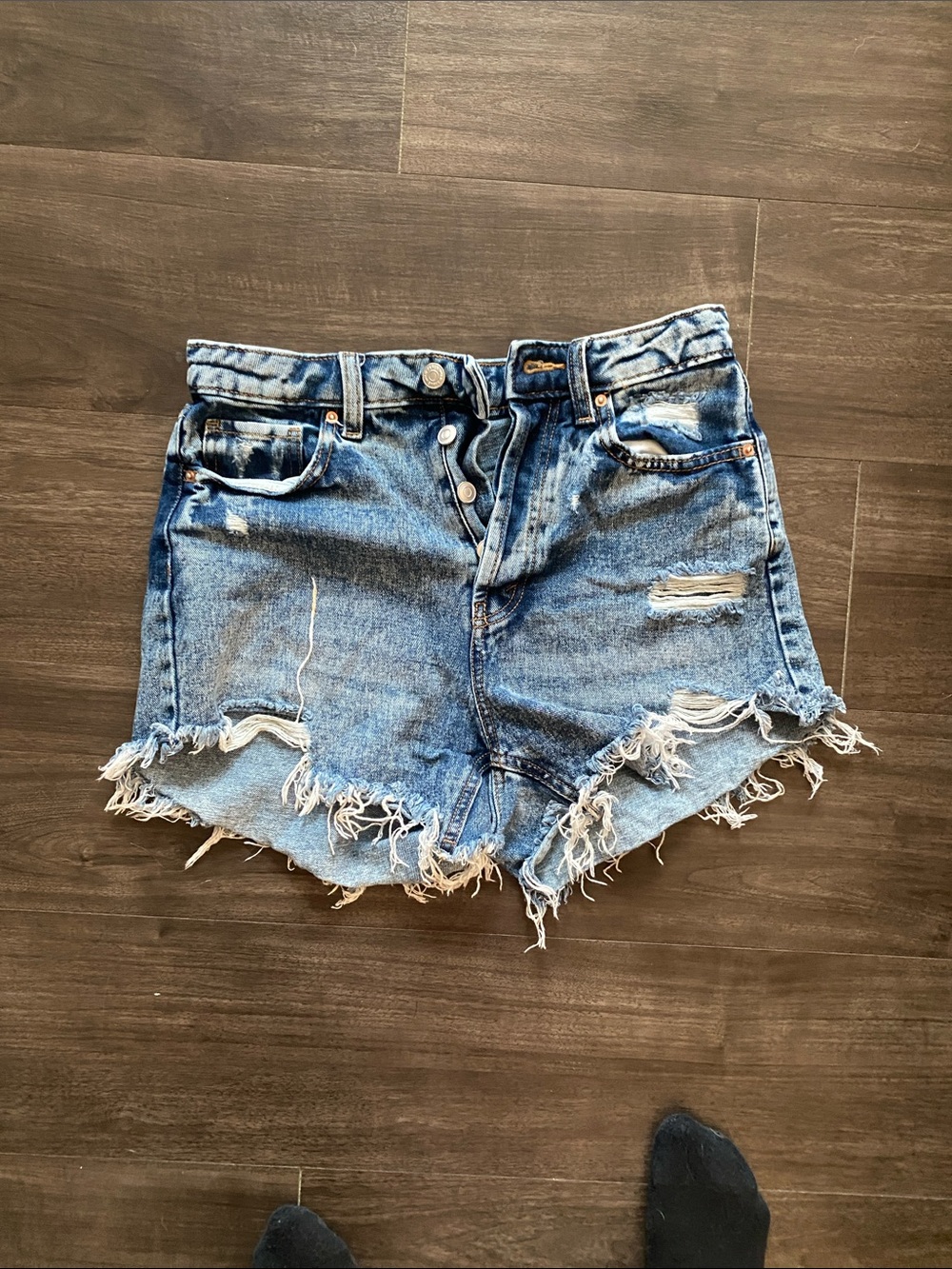 wild fable Distressed Light Wash Denim Shorts